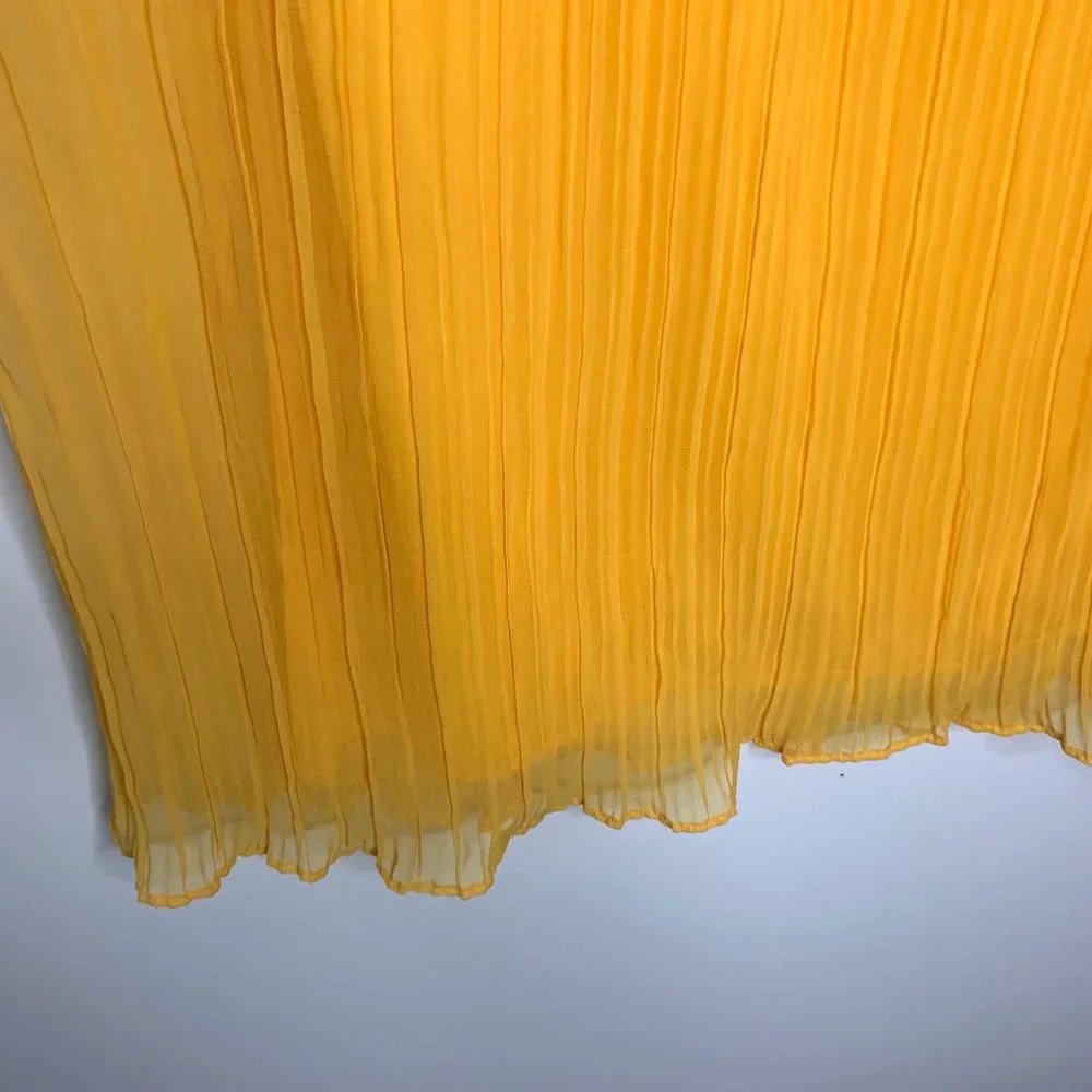RESCALA Vintage Yellow Pleated Full Length‎ Skirt OS